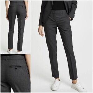 Sz 00- Theory Testra 2B Charcoal Gray Stretch Wool Ankle Trousers Pants‎ Women